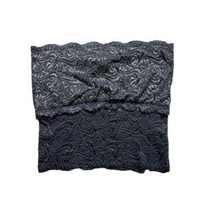 Bebe Vintage Y2K Lace Black Strapless Top Tube Babydoll Sheer top Goth Sz S
